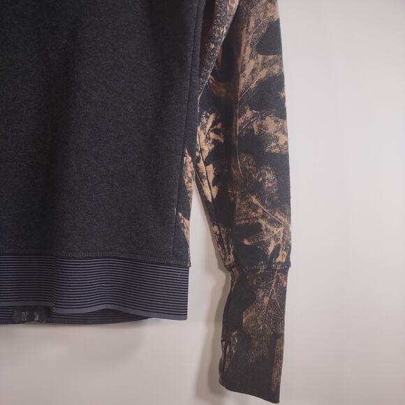 Champion Black Zip Hoodie with Tan Leaf Print - Picture 10 of 11